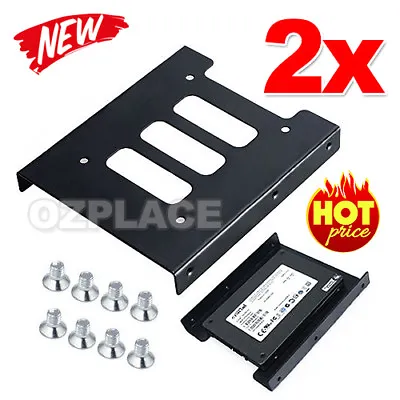 $6.85 • Buy 2X Hard Metal 2.5 To 3.5 HDD Bracket Disk Drive Dock Adapter Mounting Kit SSD