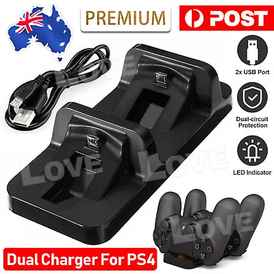 $13.90 • Buy For PS4 Charger Controller Dual Charging Dock Stand USB Base For PlayStation 4