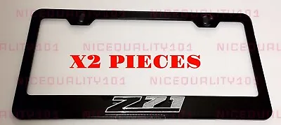 2x 3D Z71 Stainless Steel Metal Black License Plate Frame Holder • $42.99