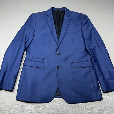 Express Blazer Mens 40R Blue Slim Fit Stretch Wool Single Breast Two Button ** • $22.99