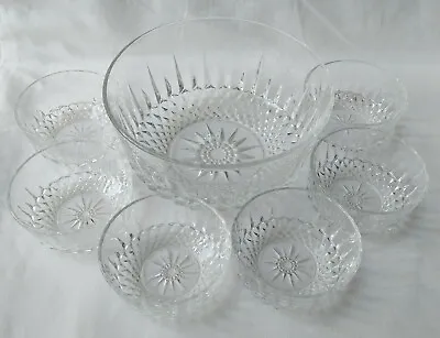 £22 • Buy Vintage Arcoroc France French Crystal Trifle Dessert Bowl & 6 Serving Dishes