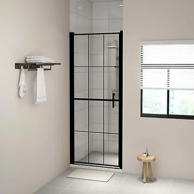 Shower Door Tempered Glass 91x195  Black L3J4 • £274.99