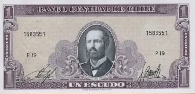 1964 ND Chile 1 Escudo Banknote Circulated. One Escudo CIR Bill. Single 1 Escudo • $10