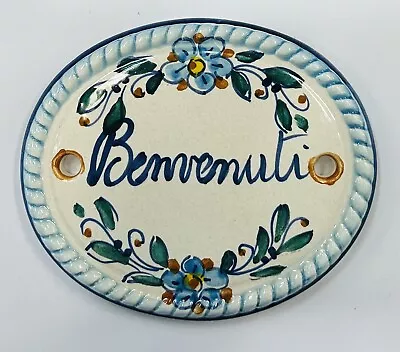 Vietri Pottery - 43/4’’x4’’Plaque ‘welcome’ Made By Hand In Italy • $33.99