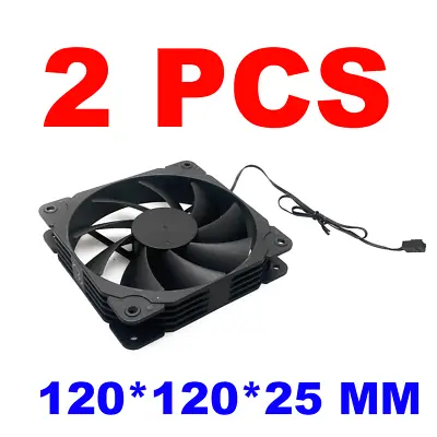 (Lot Of 2) 120x120x25mm Computer Case Fan 3-Pin 62 CFM Quiet • $9.99