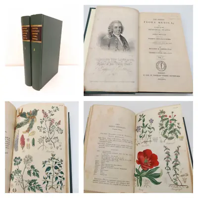 1837 The BRITISH FLORA MEDICA 1st Ed. 48 Hand Coloured Plates 2Vol BARTON Botany • £295