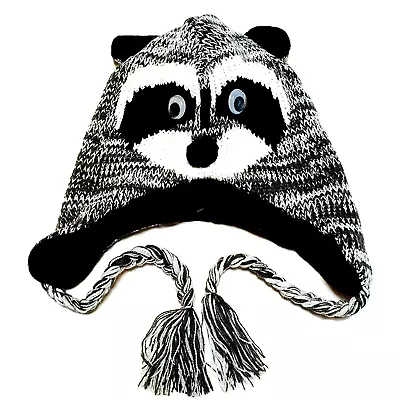 $7.99 • Buy Raccoon Aviator Pilot Party Halloween Costume Animal Knit Hat S