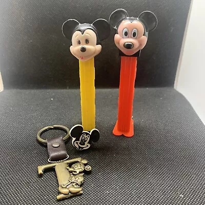 Mickey Mouse Lot Pez Dispensers (2) Keychain (1) Ring (1) • $10