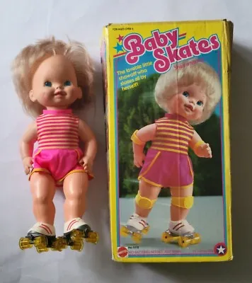 Baby Skates 15  Skating Doll 1982 Mattel In Original In Box TESTED Works • $34.99