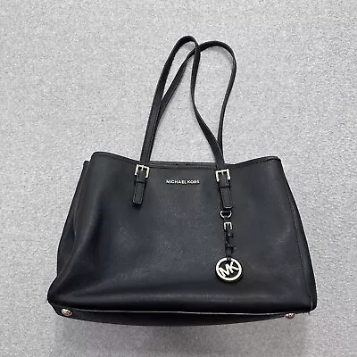 Michael Kors Jet Set Travel Black Saffiano Leather Large Tote Bag MSRP $278 • $59.95