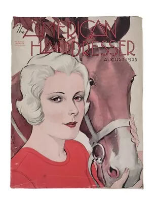 Vintage The American Hairdresser Magazine August 1935 Hairstyles Beauty Trends • $94.99