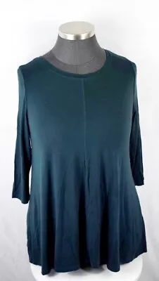 Lane Bryant Fit And Flare Top Plus Size 2X 18/20 Dark Teal Long Sleeve Soft Knit • $16.99