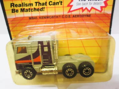 1983 Matchbox No. 45  Kenworth COE Aerodyne  Gray Semi Tractor  ... On Card • $12