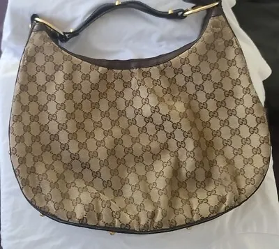 Gucci Biba Large Studded GG Canvas Hobo Shoulder Bag  • $195