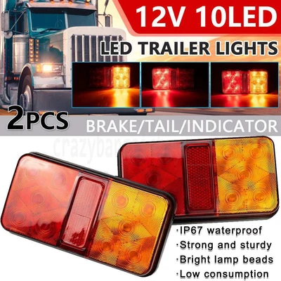 $11.45 • Buy 2PCS LED Trailer Lights 12V Volt Tail Lamp Stop Indicator 4WD 4X4 Camper UTE AU