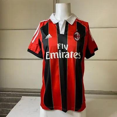 ADIDAS AC Milan Football Jersey Shirt Men's Size Small Red/Black Soccer • $82.50