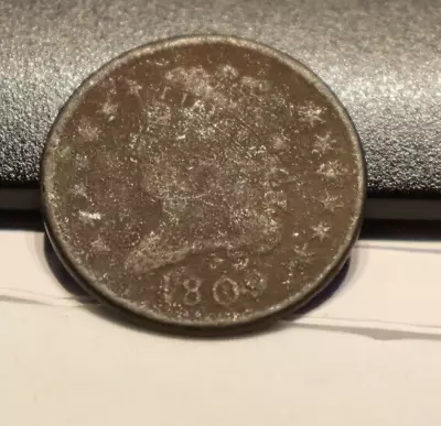 1809 US 1/2 Half Cent G+ Details (Heavy Corrosion) • $19.99