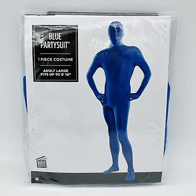 Blue Partysuit Morph Suit Spandex Full Body Costume Men Women Adult Size Large • $14.39