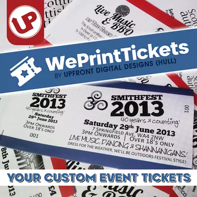 Custom Printed & Numbered Event Tickets X10 (9p Per Ticket!) • £0.99