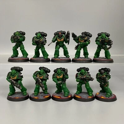 Salamanders Primaris Tactical Squad Warhammer 40000 Adeptus Astartes Painted • $168.19