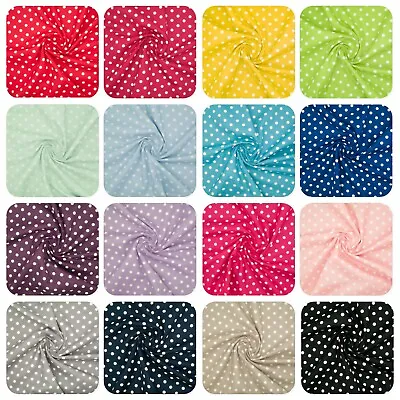 100% Cotton Fabric PEA SPOT 8MM SPOTTY POLKA DOT Material 145cm Wide • £2.99