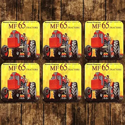 Set Of Six Mdf Coasters - Vintage Tractors - Massey Ferguson 65 • $39.90