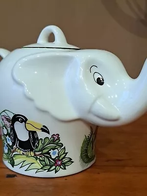 Vintage Elephant & Friends  Personal Teapot  Whimsical Made In England Porcelain • $36.50