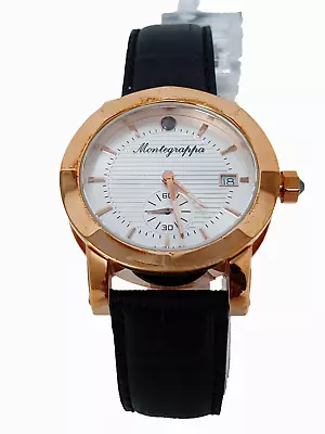 MONTEGRAPPA Black Leather Strap And Rose Gold Case For Ladies IDLNWA04 • $423.09