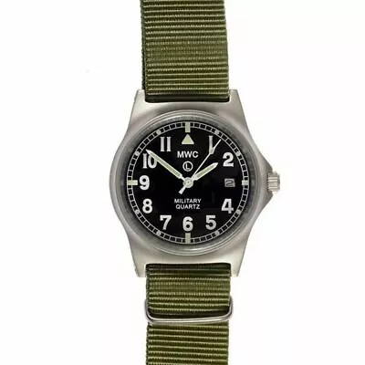 MWC G10 LM Military Watch Date Olive Green Strap 50m • £112.81