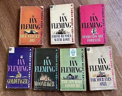 7 JAMES BOND THRILLER Paperback Books By Ian Fleming ~ Signet Unbridged 1954-63 • $30