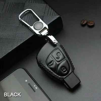 $12.17 • Buy Leather Car Remote Key Fob Case Cover Bag For Mercedes Benz C R CL GL SL CLK SLK