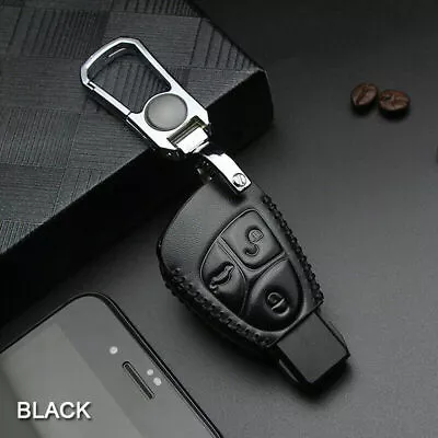 Leather Car Remote Key Fob Case Cover Bag For Mercedes Benz C R CL GL SL CLK SLK • $12.17