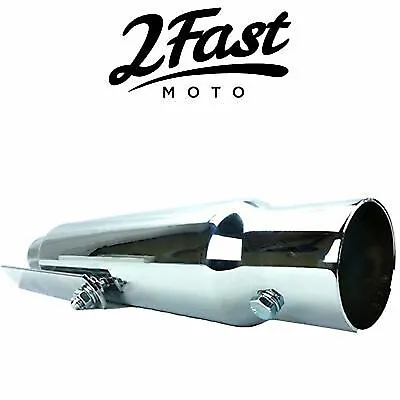 2FastMoto 12  Chrome Shorty Slip-On Muffler Cafe Racer For Motorcycles 80-03310 • $43.19