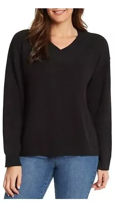 Nine West Ladies V-Neck Sweater Size   2XL Black Very Soft  • $12.95