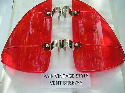 New Pair Of Red Colored Vintage Style Air Vent Deflectors ! • $11.99