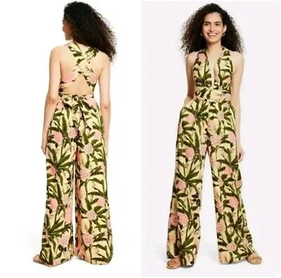 AGUA BENDITA X TARGET Peony Botanical Floral Print Jumpsuit Size 2X  • $22