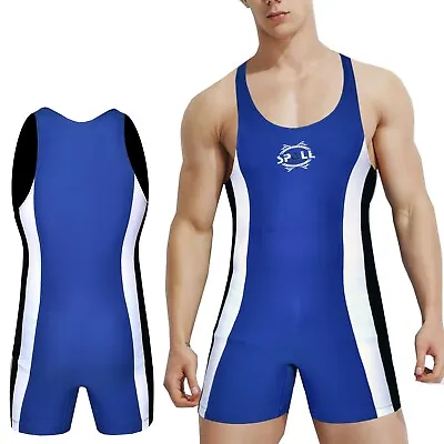 Wrestling Bodysuit Singlet Jersey Soft One Piece Swimsuit Gym Men Exercise Suit • $20