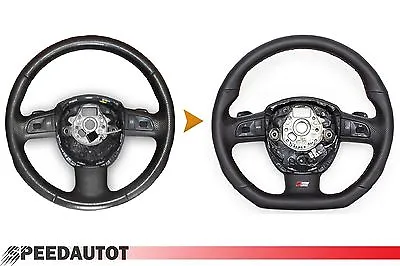EXCHANGE S-LINE Flattened Steering Wheel Multif Shift Paddles For Audi A4 A6 Q7 • £214.46