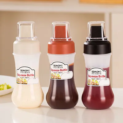£5.08 • Buy 350ml Squeeze Condiment Bottles With Nozzles Ketchup Mustard Hot Sauces OliRM