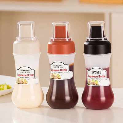 £4.94 • Buy 350ml Squeeze Condiment Bottles With Nozzles Ketchup Mustard Hot Sauces OliYO