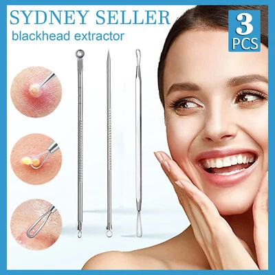 $4.32 • Buy 3x Blackhead Remover Tool Black Spots Needles Pore Cleanser  Extractor Tool Kit