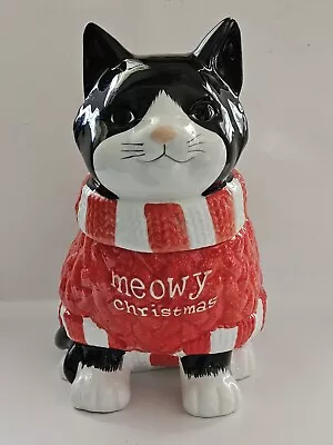 Holiday Kitten Cat Cookie Jar Food Candy Canister Threshold Meowy Christmas • $24.99