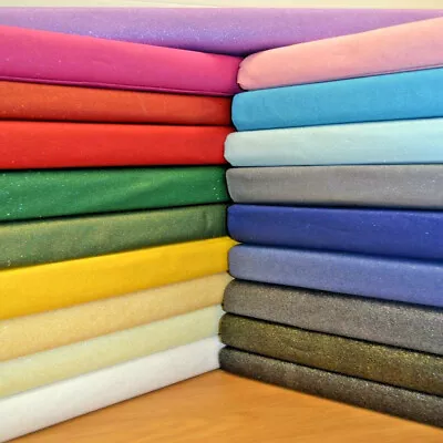 £5.99 • Buy Fine 100% Cotton Glitter Fabric Sparkle Material Crafts 19 Colours Christmas