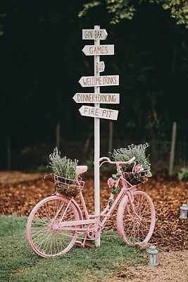 £30 • Buy Wedding Sign On Post With Stand. Wedding Direction Pointer Plaque / Sign, Rustic