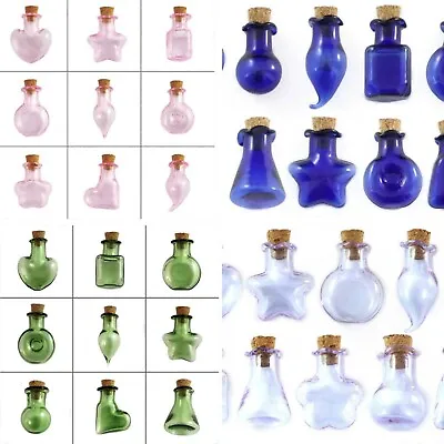 £3.99 • Buy X3 Mini Small Cork Stopper Glass Bottles Spell Jar Empty Vial Pendants Craft UK