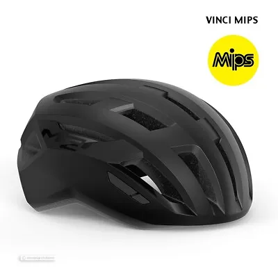 MET VINCI MIPS Road Cycling Helmet : BLACK MATTE • $129