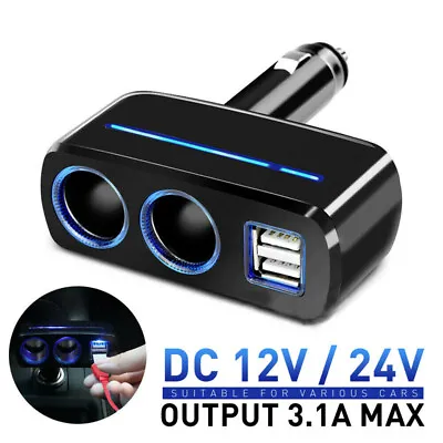 12V Car Charger Cigarette Lighter Double Power Adapter Socket Splitter Dual USB • $12.91