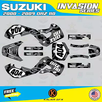 $58.99 • Buy Graphics Kit For Suzuki DRZ110 2000-2009 Invasion Series - Smoke