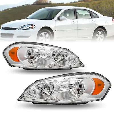 2pcs Headlights For 06-2013 Chevy Impala 2006-2007 Monte Carlo Chrome Headlamps • $58.89