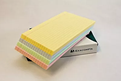 ASSORTED COLOURED LINED REVISION RECORD INDEX FLASH CARDS 6  X 4  (100 X 150mm). • £5.76